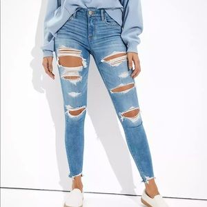 American eagle low rise blue jegging